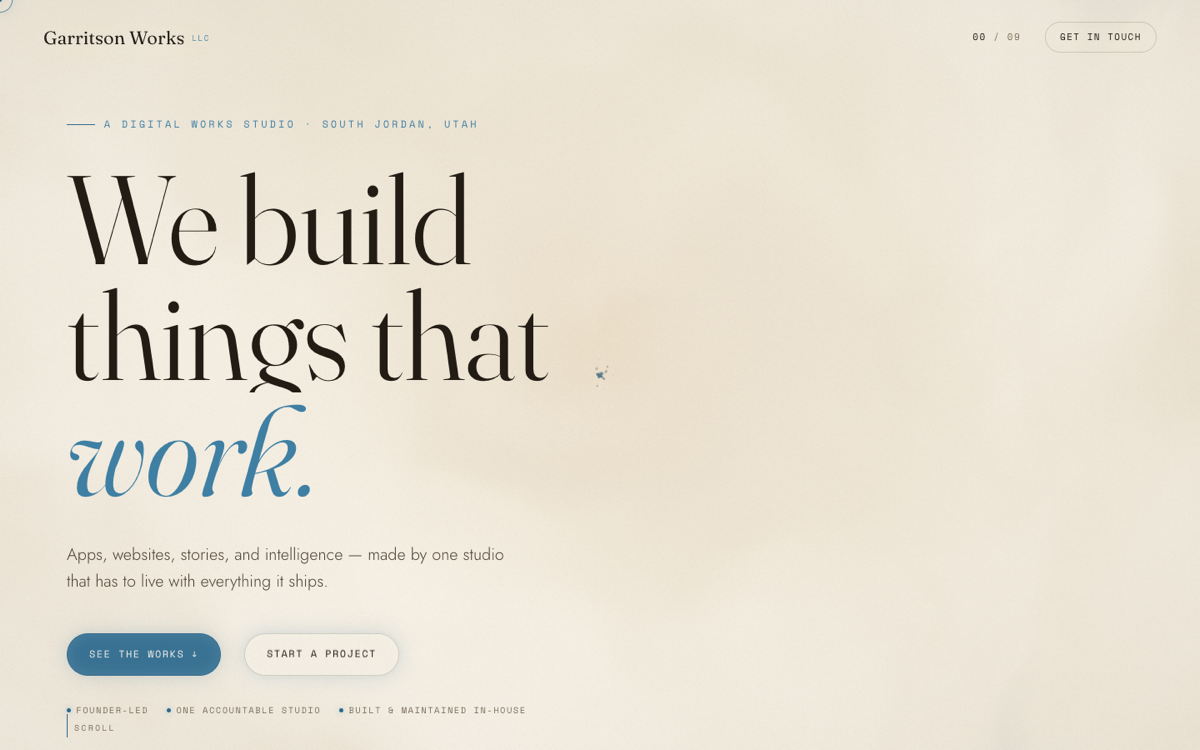 Garritson Ivory website style screenshot