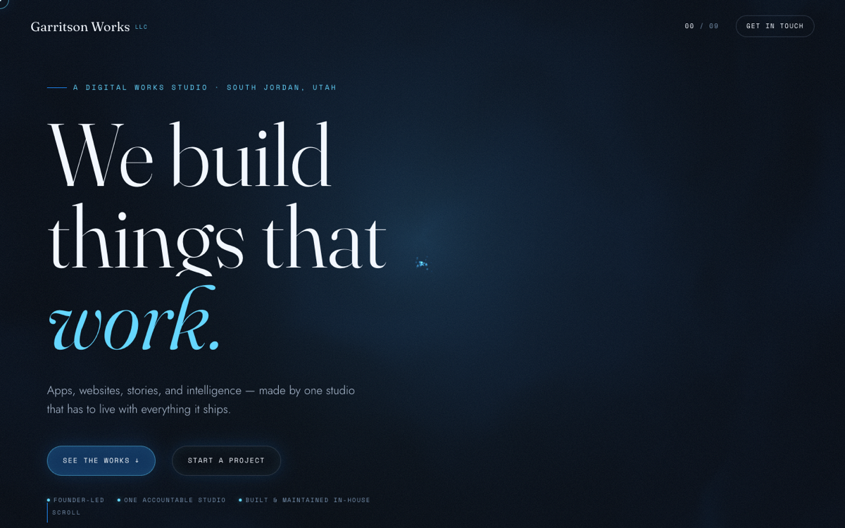 Garritson Noir website style screenshot
